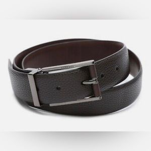 Steve Madden Reversible Black Leather Belt